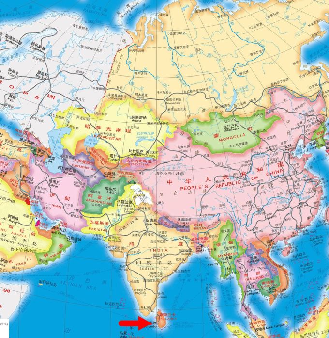 斯里兰卡国家地图.